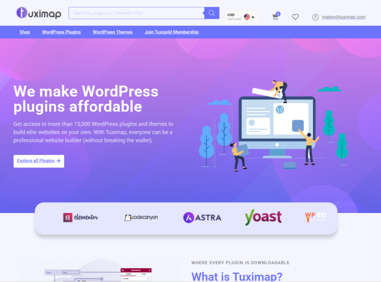 Desarrollo de Ecommerce para distribuidor de plugins de WordPress (Tuximap) - Proyecto por Novatixel