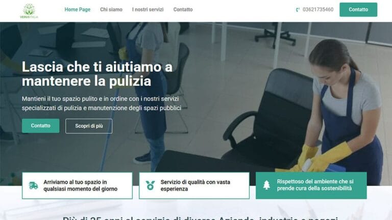 Desarrollo de Sitio web Corporativo para Empresa de Limpieza y Mantenimiento (Verus Italy) - Proyecto por Novatixel