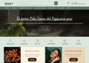 Desarrollo de Tienda virtual para Productor de Inciensos y Palo Santo (Misky Incense Peru) - Proyecto por Novatixel