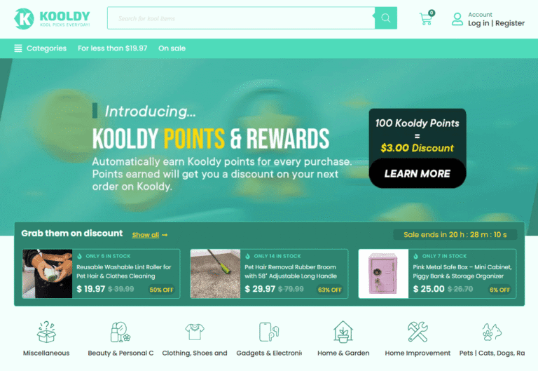 Kooldy Hero section