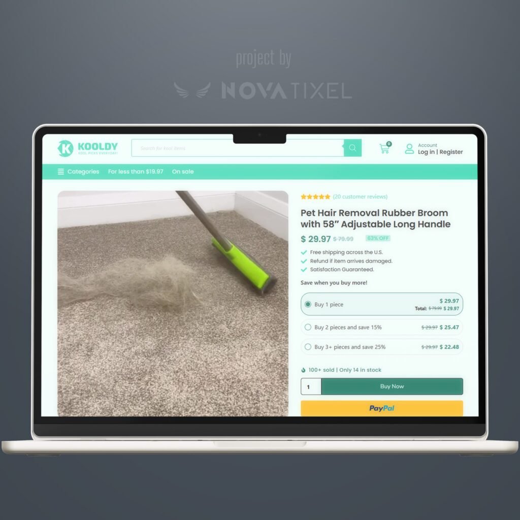Mockup de Sitio Web de Kooldy