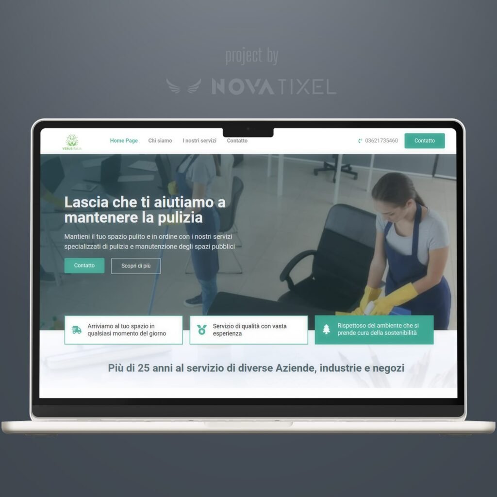 Mockup de Sitio Web de Verus Italia