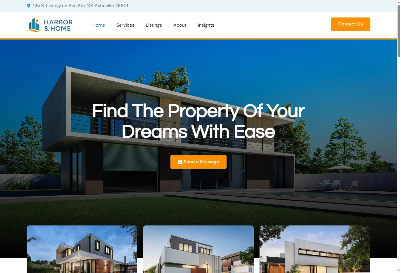 Harbor Home - Homepage Screenshot