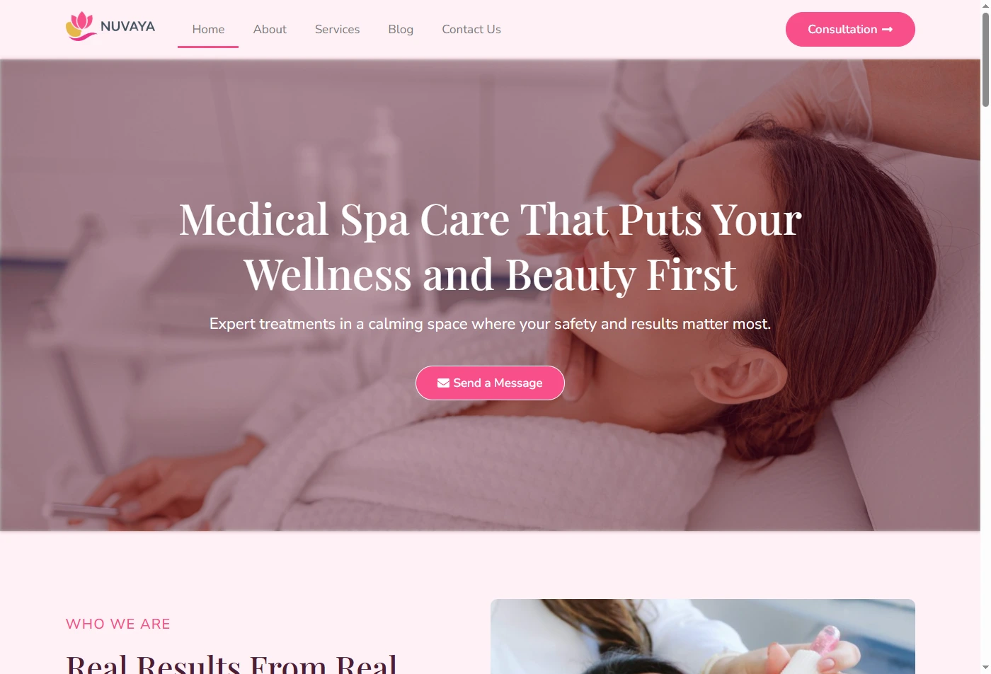 Nuvaya - Homepage Screenshot